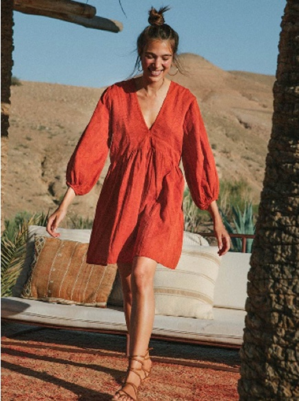 NWOT Rove Alma Mini Dress in warm Red. Size S